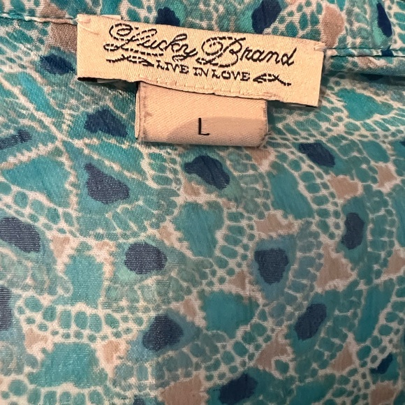 Teal Patterned Women's Top - Picture 2 of 2
